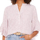 Vince Camuto Women's Animal Print Flutter Sleeve Blouse Brown Size Medium