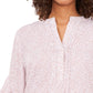 Vince Camuto Women's Animal Print Flutter Sleeve Blouse Brown Size Large