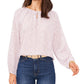 Vince Camuto Women's Cheetah Print Keyhole Blouse Pink