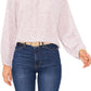 Vince Camuto Women's Cheetah Print Keyhole Blouse Pink