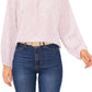 Vince Camuto Women's Cheetah Print Keyhole Blouse Pink