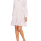 Vince Camuto Women's Leopard Print Long Sleeve Dress White Size Small