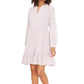 Vince Camuto Women's Leopard Print Long Sleeve Dress White Size Small