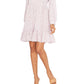 Vince Camuto Women's Leopard Print Long Sleeve Dress White Size Small