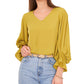 Vince Camuto Women's Bell Sleeve Top Yellow Size X-Small