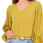 Vince Camuto Women's Bell Sleeve Top Yellow Size X-Small
