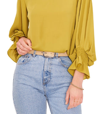 Vince Camuto Women's Bell Sleeve Top Yellow Size X-Small