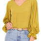 Vince Camuto Women's Bell Sleeve Top Green Size Large