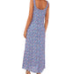 Vince Camuto Women's Printed Slit Sleeveless Dress Blue Size Medium