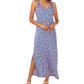 Vince Camuto Women's Printed Slit Sleeveless Dress Blue Size Medium