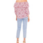 Vince Camuto Women's Printed Off The Shoulder Top White Size X-Small
