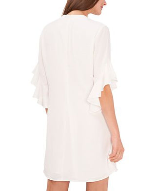 Vince Camuto Women's Flutter Sleeve Dress White Size Small