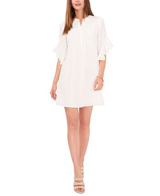Vince Camuto Women's Flutter Sleeve Dress White Size Small