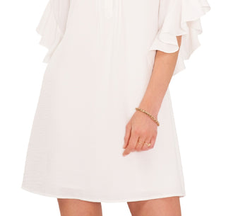 Vince Camuto Women's Flutter Sleeve Dress White Size Large