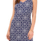 Vince Camuto Women's Printed Sleeveless Midi Dress Blue Size Medium