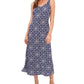 Vince Camuto Women's Printed Sleeveless Midi Dress Blue Size X-Large