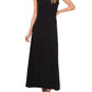 Vince Camuto Women's Ruffle Strap V Neck Maxi Dress Black