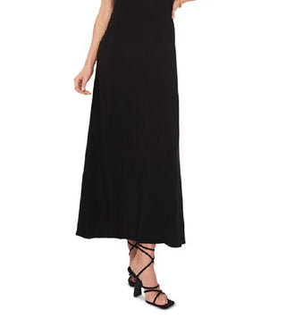 Vince Camuto Women's Ruffle Strap V Neck Maxi Dress Black