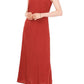 Vince Camuto Women's V Neck Clip Dot Maxi Dress Brown