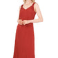 Vince Camuto Women's V Neck Clip Dot Maxi Dress Brown