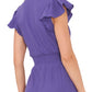 Vince Camuto Women's Gauzy Smocked Waist Ruffled Dress Purple Size Small
