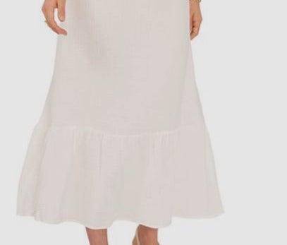 Vince Camuto Women's Gauzy Smocked Waist Ruffled Dress White Size Medium