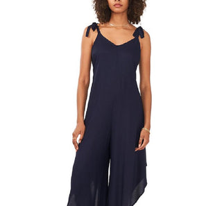 Vince Camuto Women's Tie Shoulder Jumpsuit Blue Size Small