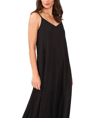 Vince Camuto Women's V Neck Challis Slipdress Black Size Large