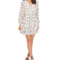 Vince Camuto Women's Printed Surplice Ruffled Dress White Size Medium
