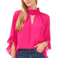 Vince Camuto Women's Cutout Flutter Sleeve Top Pink Size X-Large