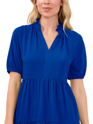 CeCe Women's Tiered Ruffle Minidress Blue Size Medium