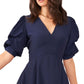 1.STATE Women's Tiered Bubble Sleeve Dress Blue Size Large