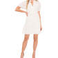 CeCe Women's Puff Sleeve Cotton Eyelet Dress White Size Small