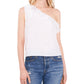 Riley & Rae Women's One Shoulder Bow Blouse White Size Small