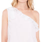Riley & Rae Women's One Shoulder Bow Blouse White Size Small