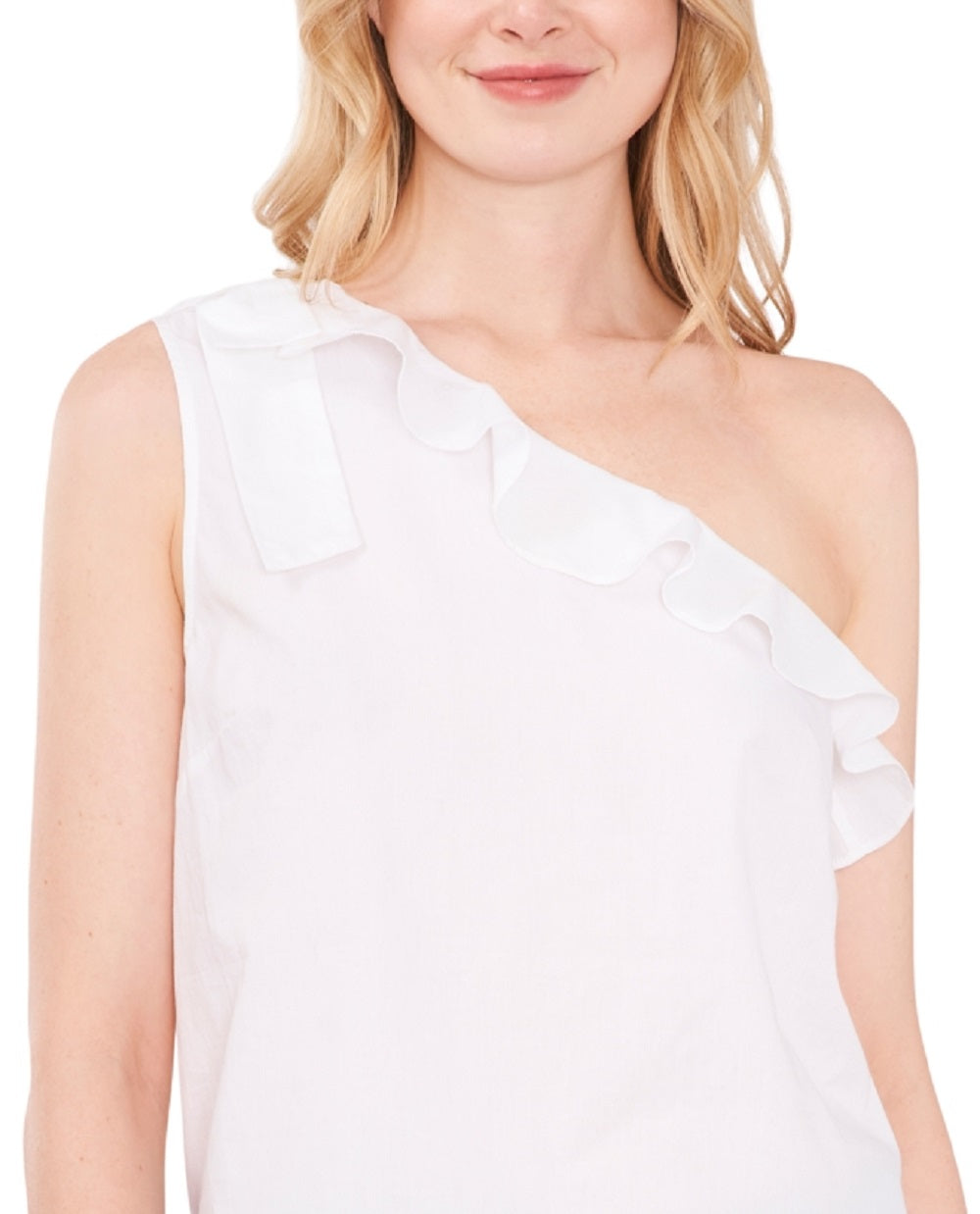 Riley & Rae Women's One Shoulder Bow Blouse White Size Small