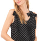 CeCe Women's Women's Printed Bow Tie Tank Top Black Size Large