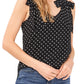 CeCe Women's Women's Printed Bow Tie Tank Top Black Size Large