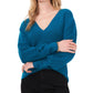 1.STATE Women's V Neck Sweater Blue Size Large