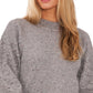 CeCe Women's Bobble Sleeve Cotton Blend Sweater Gray Size Medium