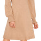 CeCe Women's Mock Neck Sweater Dress Brown Size Small
