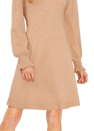 CeCe Women's Mock Neck Sweater Dress Brown Size Small