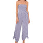1.STATE Women's Striped Strapless Jumpsuit Blue