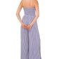 1.STATE Women's Striped Strapless Jumpsuit Blue