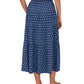 Riley & Rae Women's Printed Pull On Maxi Skirt Blue Size Large