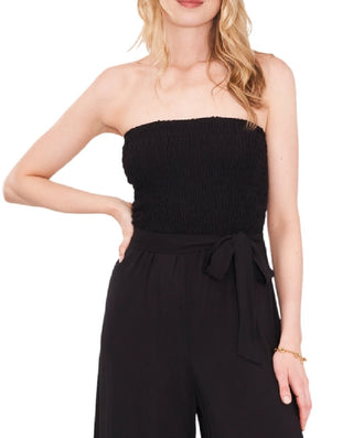 1.STATE Women's Strapless Wide Leg Jumpsuit Swimsuit Black