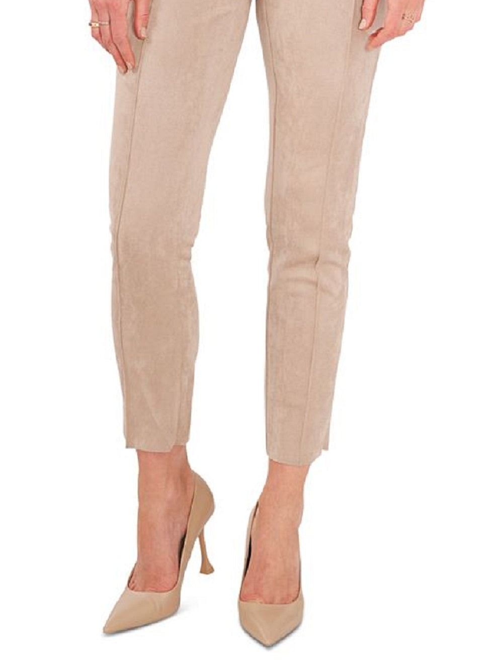 Vince Camuto Women's Pintuck Faux Suede Leggings Brown Size X-Small