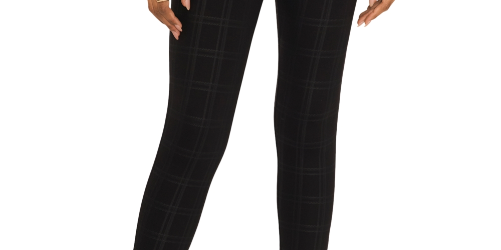 Vince Camuto Women's Tonal Plaid Pants Black Size X-Large