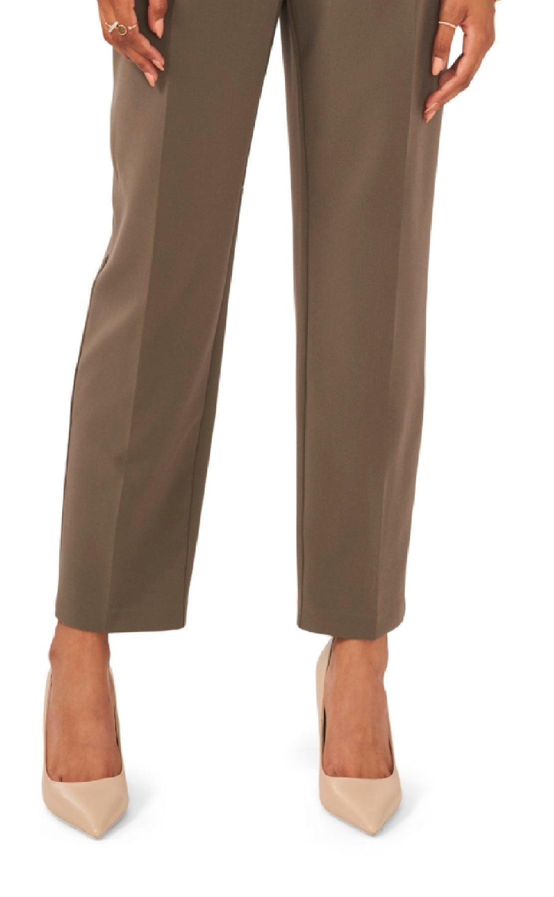 Vince Camuto Women's Pleated Straight Leg Trousers Green Size 12