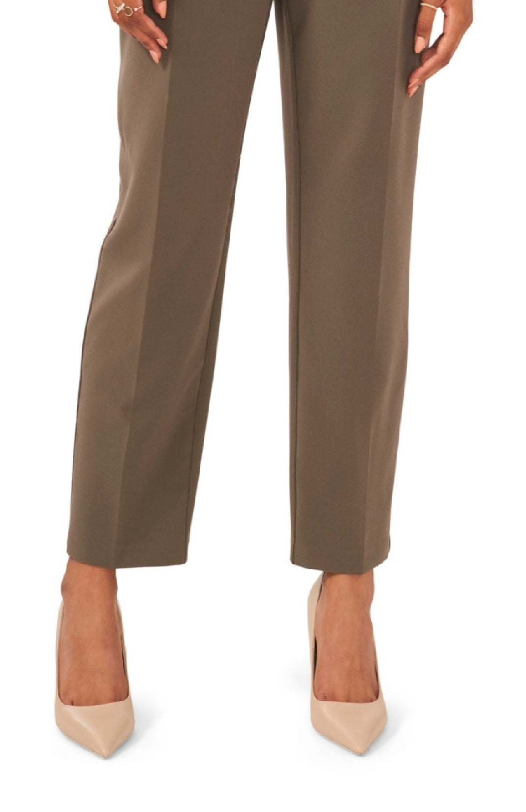 Vince Camuto Women's Pleated Straight Leg Trousers Green Size 8